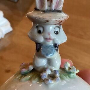 Vintage China Easter Bunny Trinket Egg